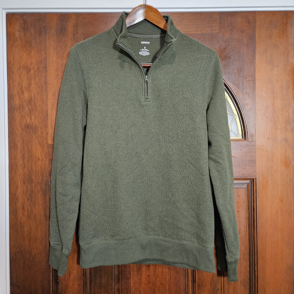 Lands' End Forest Green Men's Zip-Up Sweater